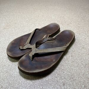 Rainbow Women’s Sandals Size 9 Flip Flops Leather Brown Thong